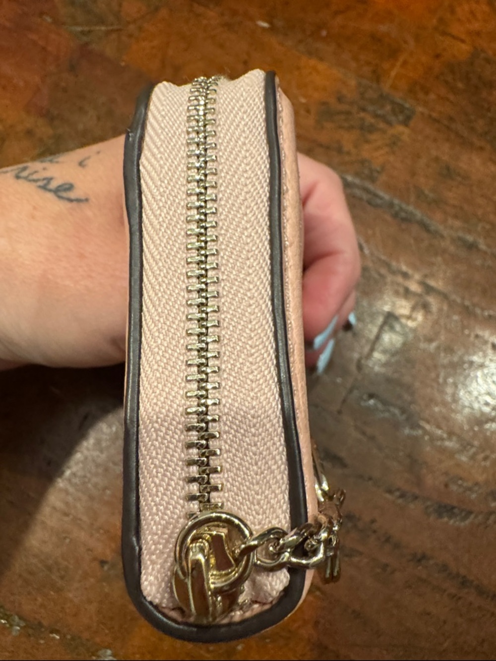 💕NWOT kate spade Blush Pink Leather Zip Card Wallet with Keychain (CLSH) - Picture 5 of 11